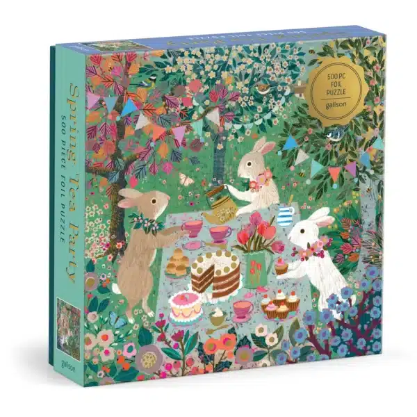 Puzzle Spring Tea Party de la marque galison composรฉ de 500 piรจces