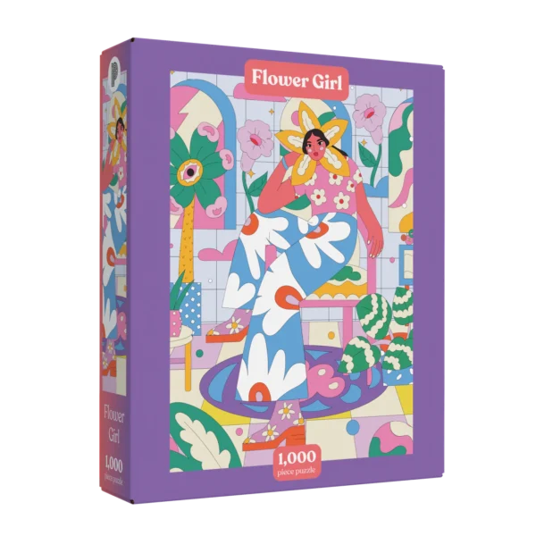 puzzle flower girl de puzzledly de 1000 piรจces, puzzle retro illustrรฉ