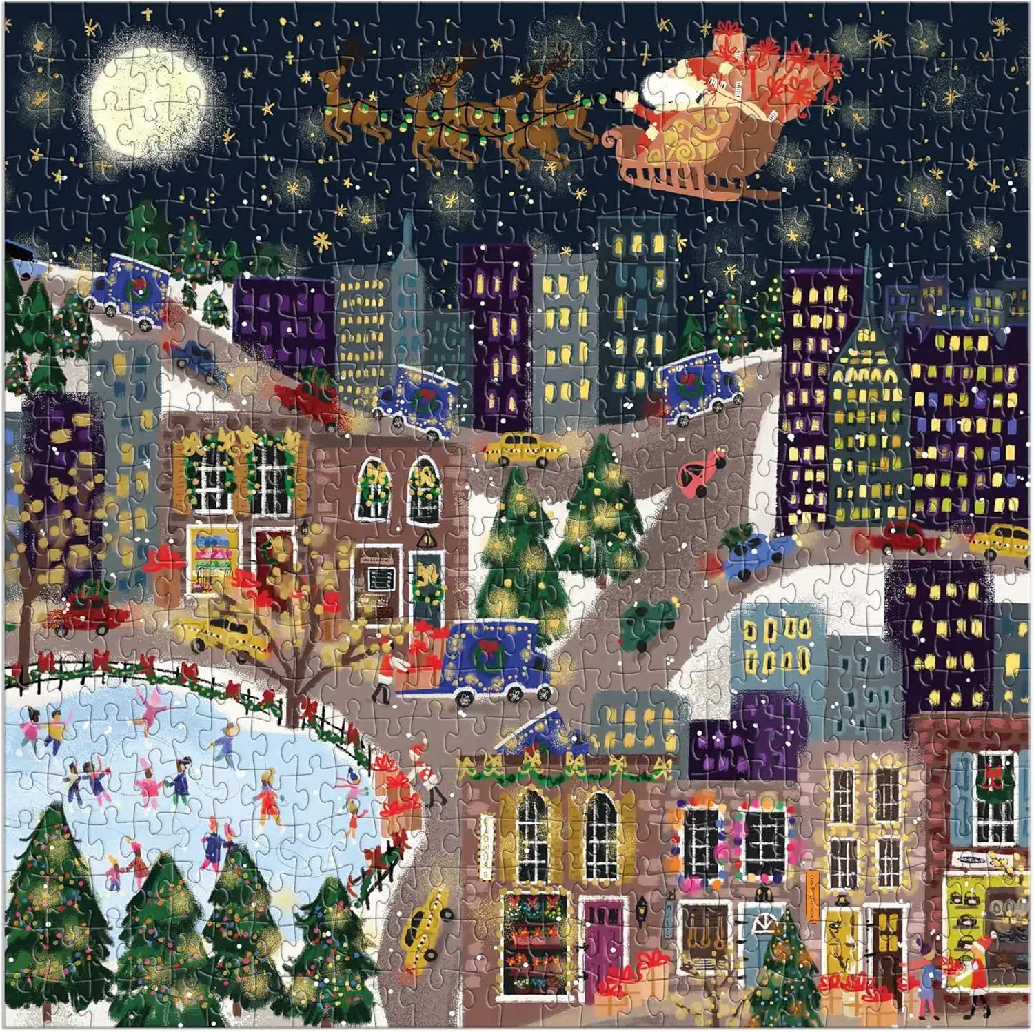 puzzle monté du puzzle Presentville de galison de 500 pièces, puzzle de Noël
