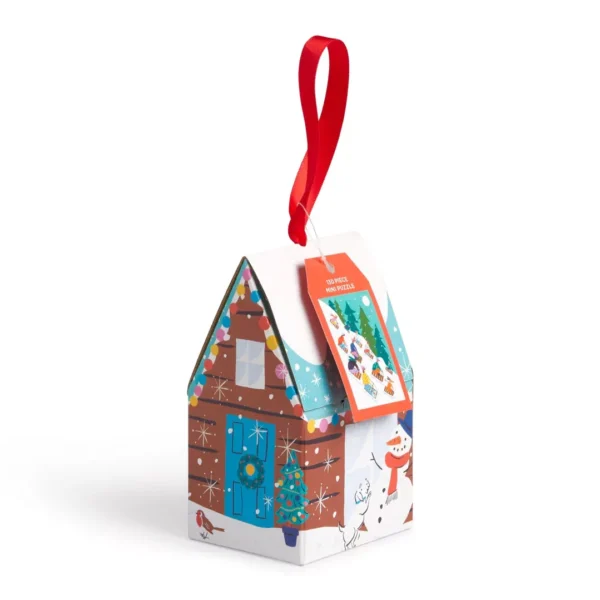 mini puzzle winter sledding de galison de 130 piรจces, puzzle boite original de Noรซl.