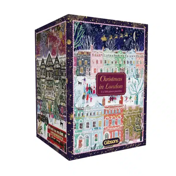 puzzle christmas in london de gibsons de 3x500 piรจces, puzzles de Noรซl, puzzle Londres