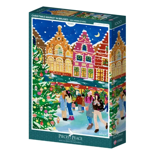 puzzle Christmas Market in Bruges de Pieces & Peace de 1000 piรจces