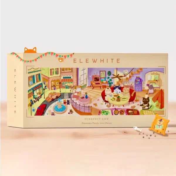 Puzzle Purrfect Life Elewhite 1000 piรจces
