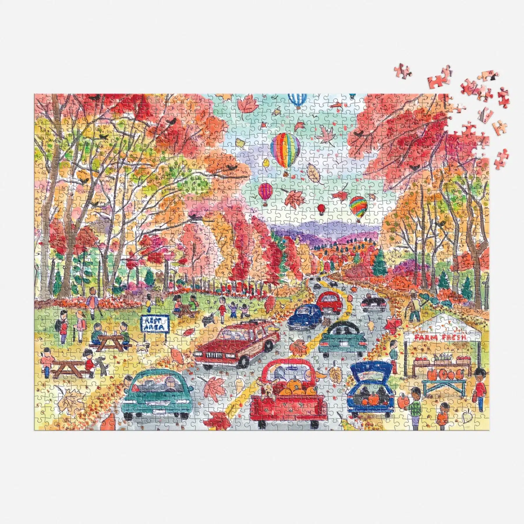 puzzle leaf peeping de galison de 1000 pièces, puzzle monté