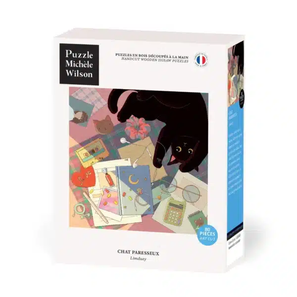 Puzzle Chat Paresseux - Michèle Wilson - 80 pièces